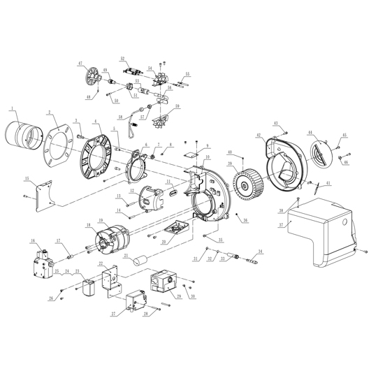 Parts for the OB-12 oil burner